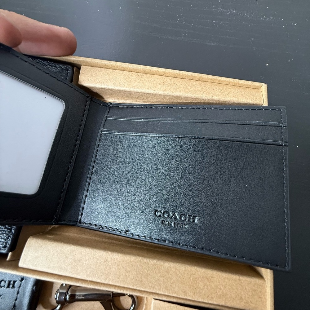 Coach Charcoal Wallet and Keychain Set - Picture 5 of 5